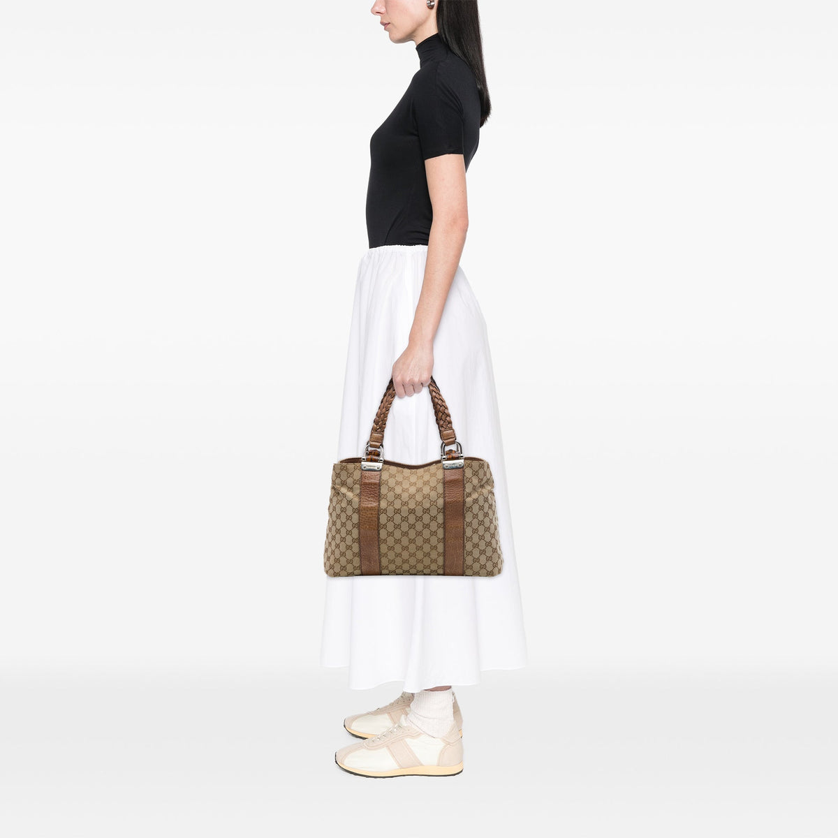 Gucci Medium GG Canvas Bamboo Libeccio Tote