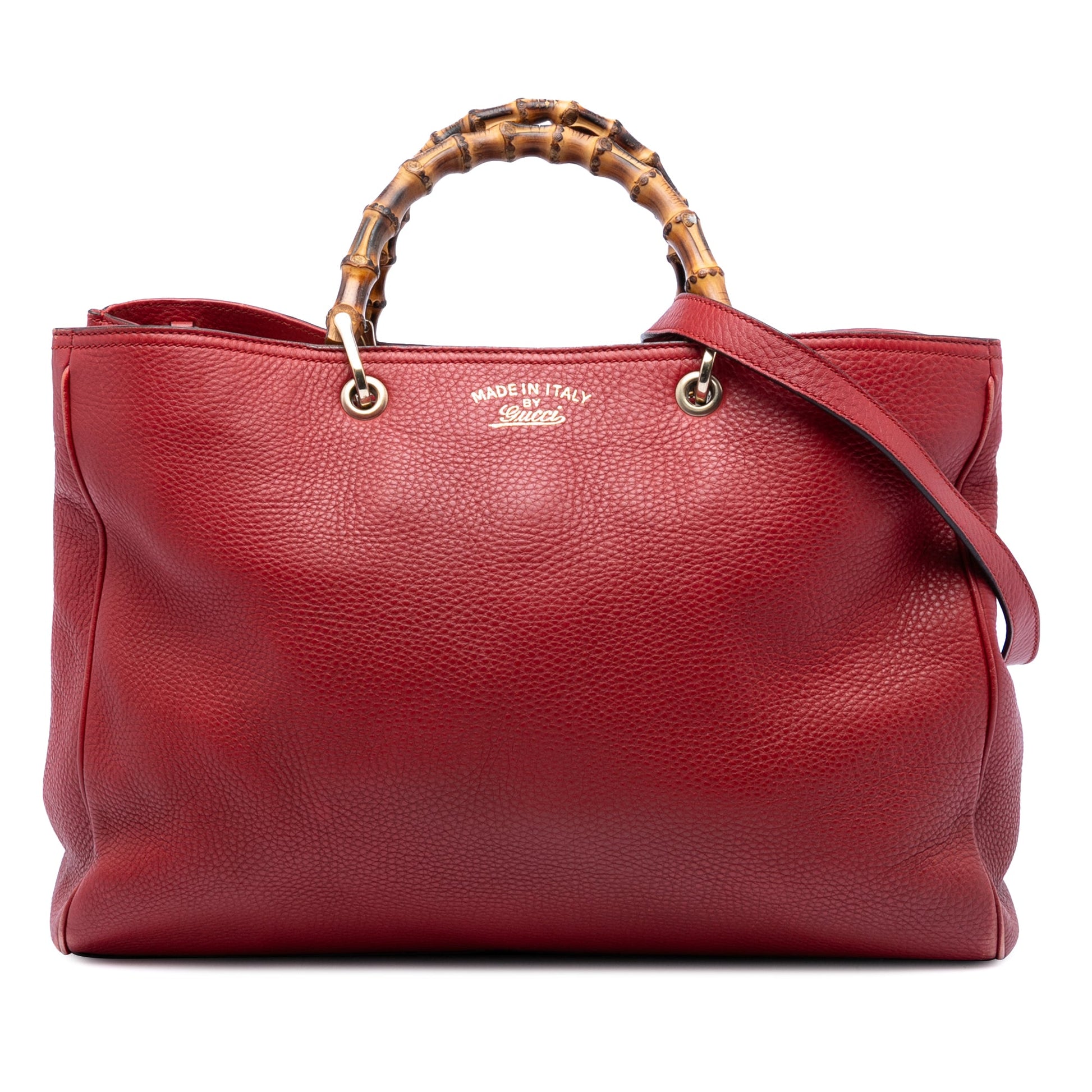 Large Calfskin Bamboo Shopper Satchel