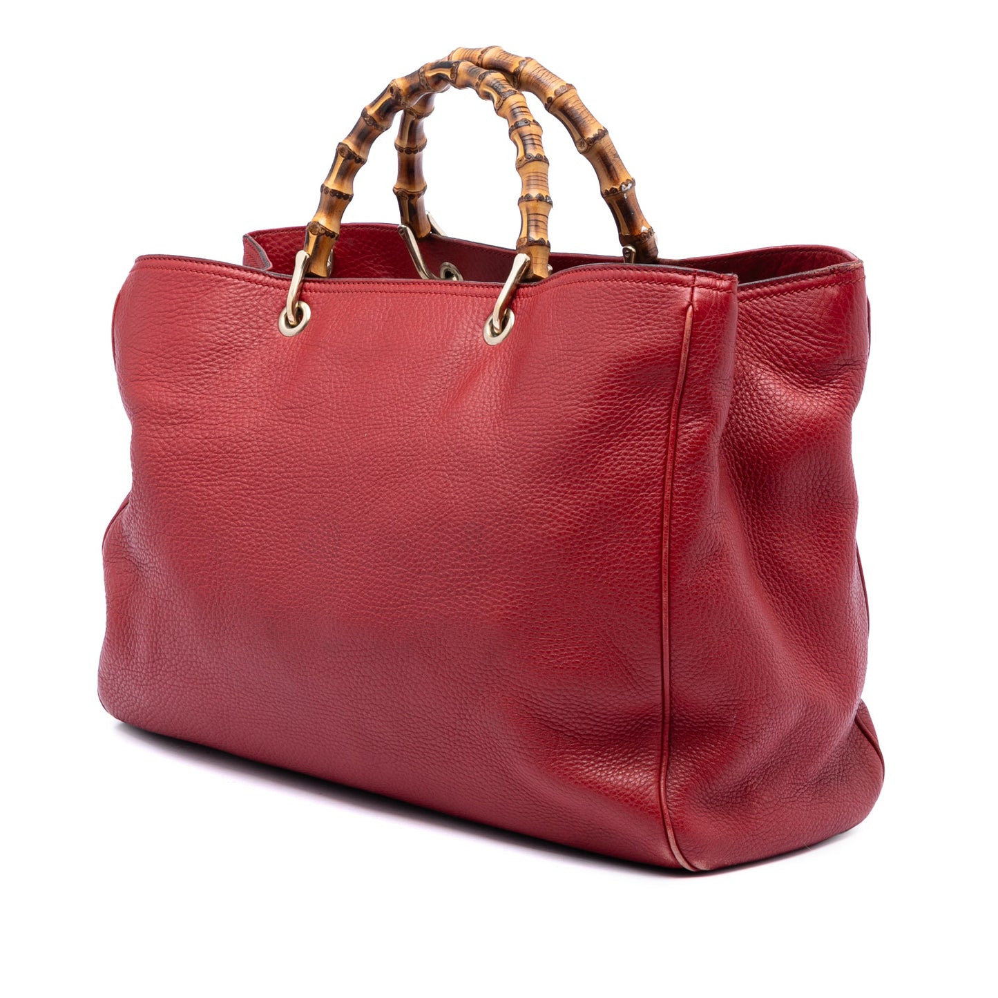 Large Calfskin Bamboo Shopper Satchel