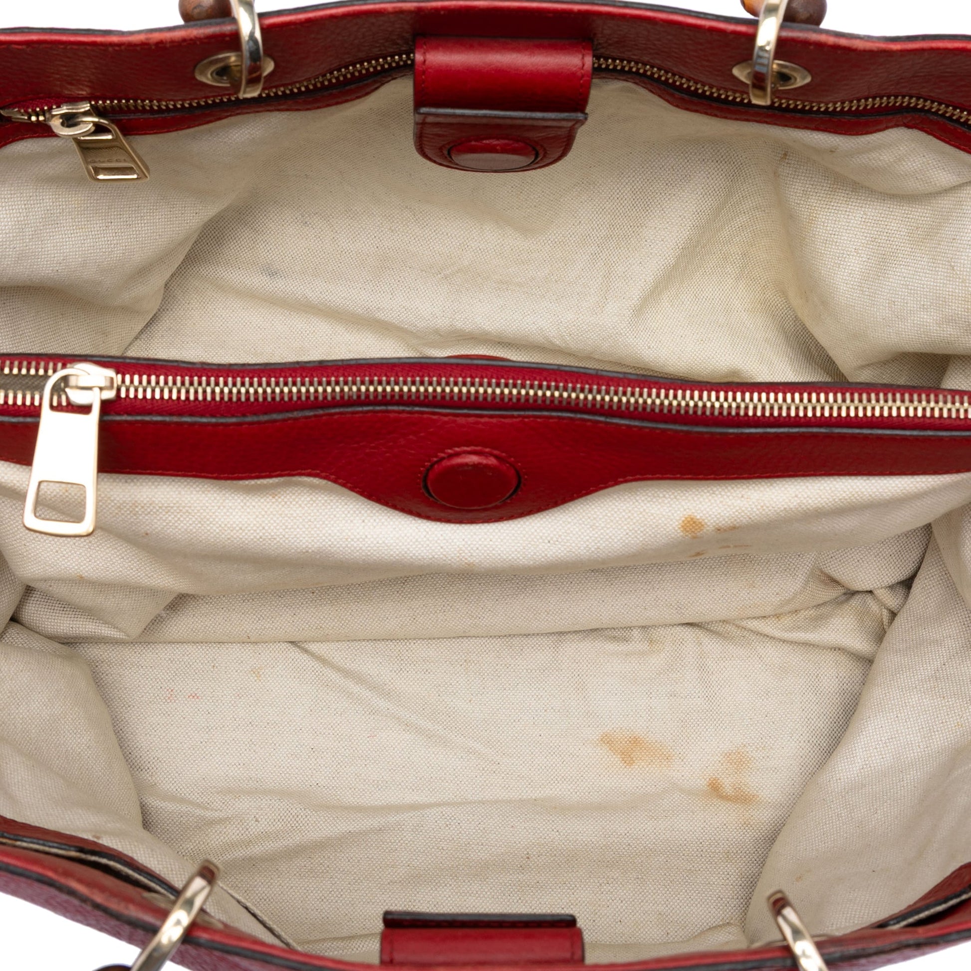 Large Calfskin Bamboo Shopper Satchel
