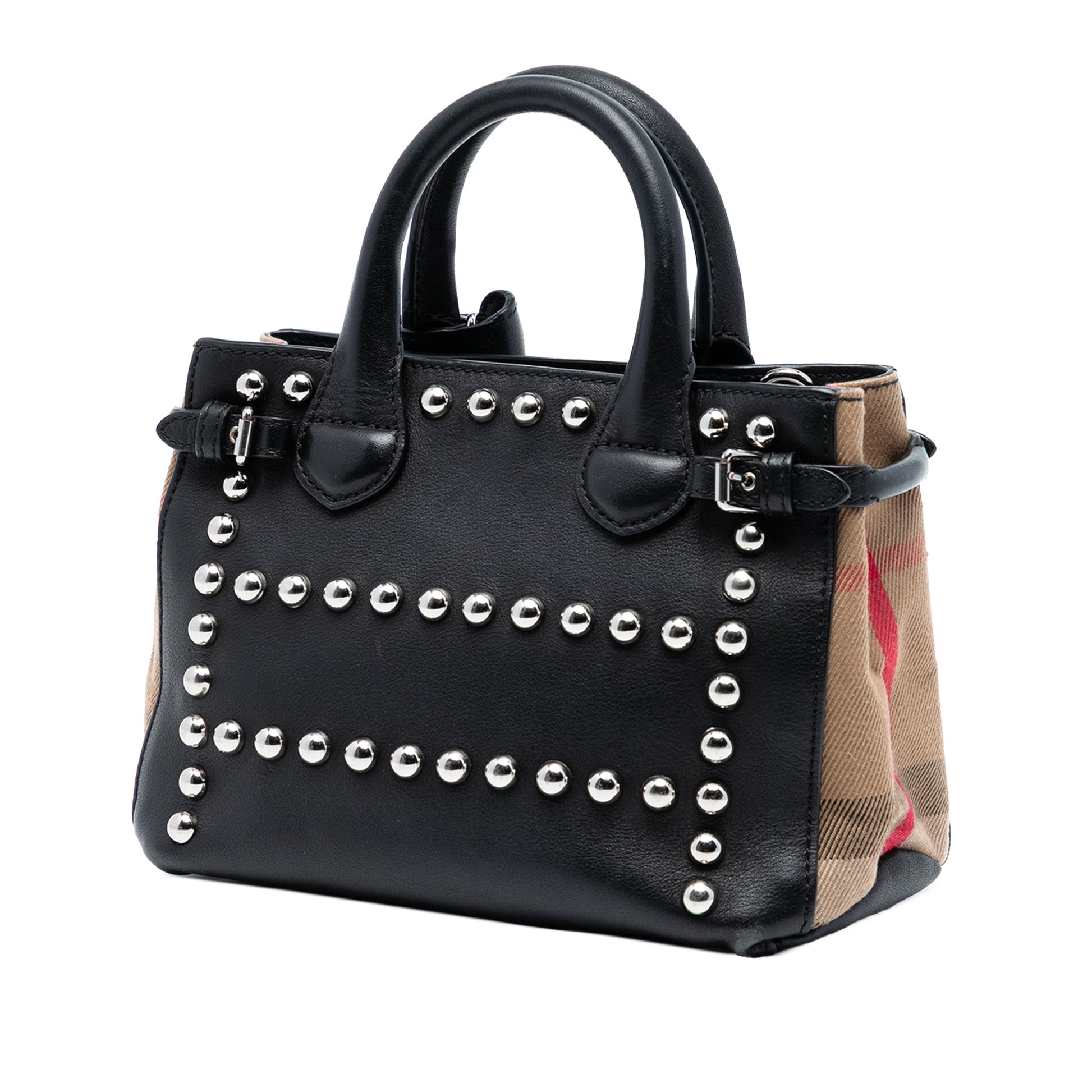 Burberry Baby Banner Studded Leather and House Check Tote