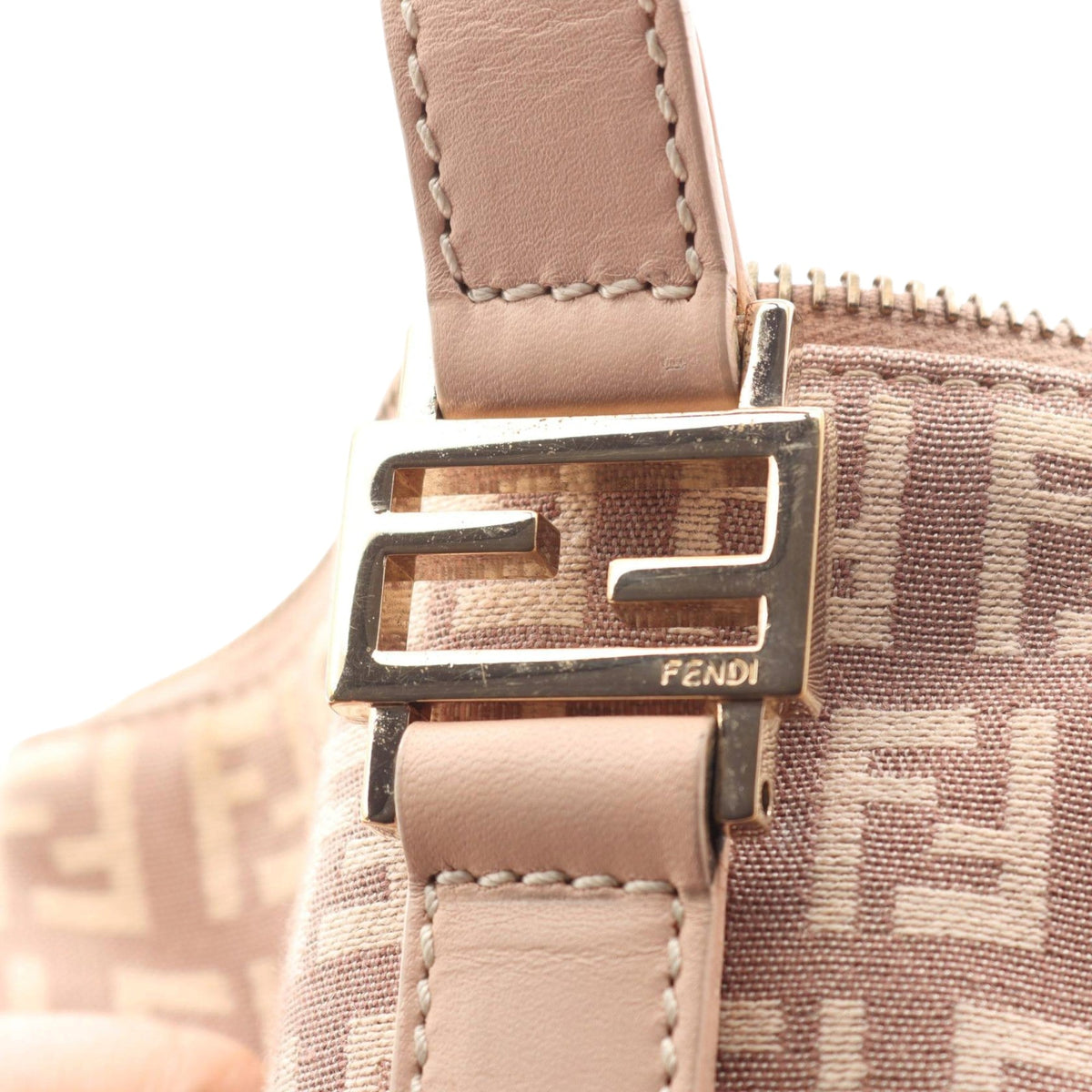 Fendi Zucchino Canvas Tote — Pink