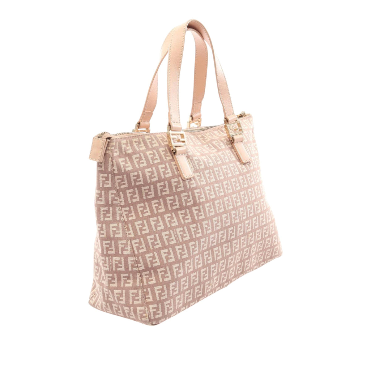 Fendi Zucchino Canvas Tote — Pink