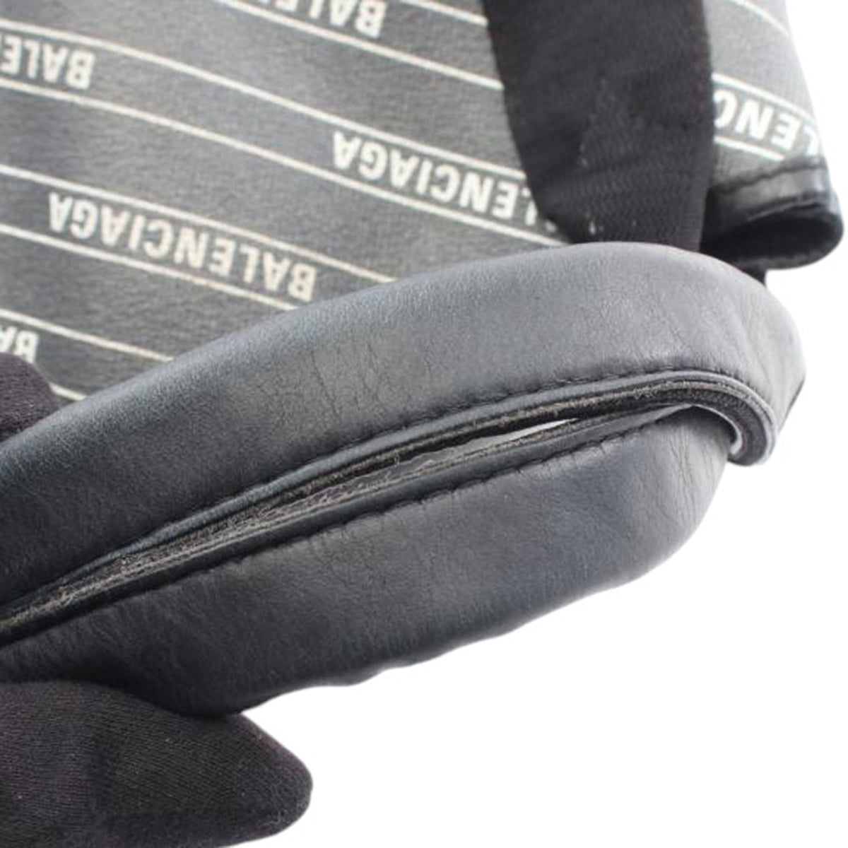 Balenciaga Coated Canvas Logo Navy Cabas Tote XS — Black