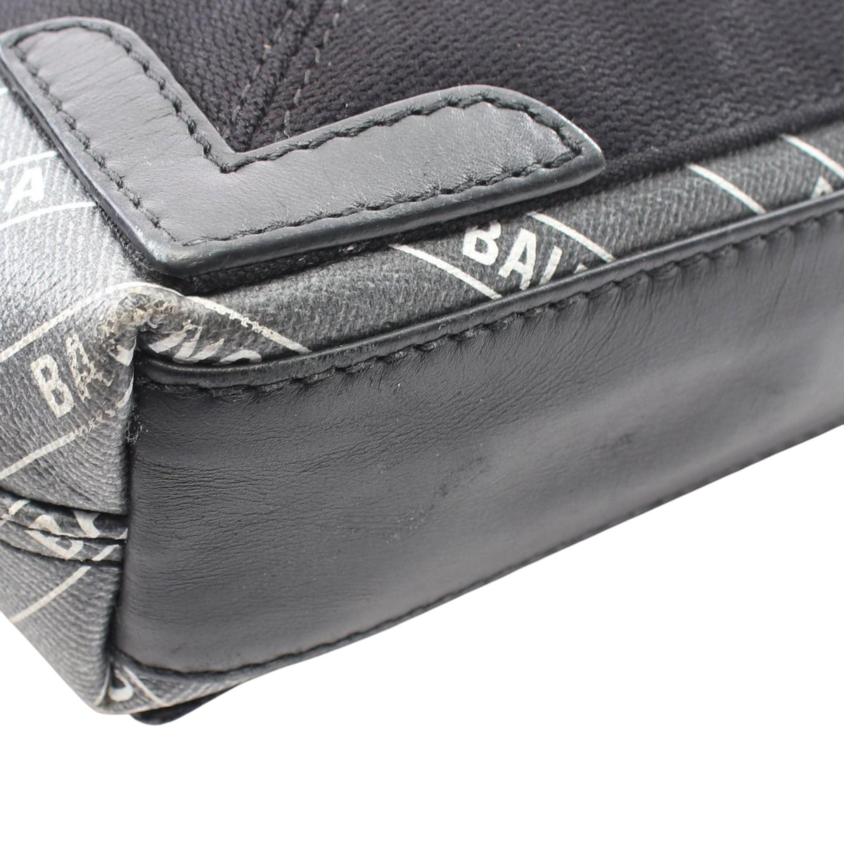 Balenciaga Coated Canvas Logo Navy Cabas Tote XS — Black