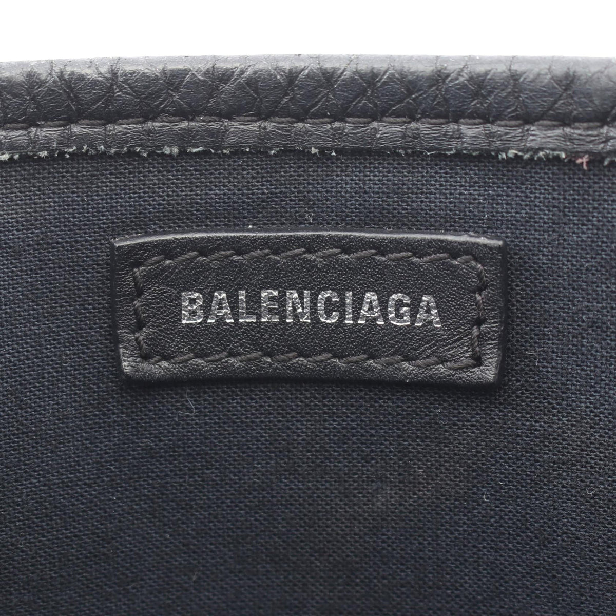 Balenciaga Coated Canvas Logo Navy Cabas Tote XS — Black