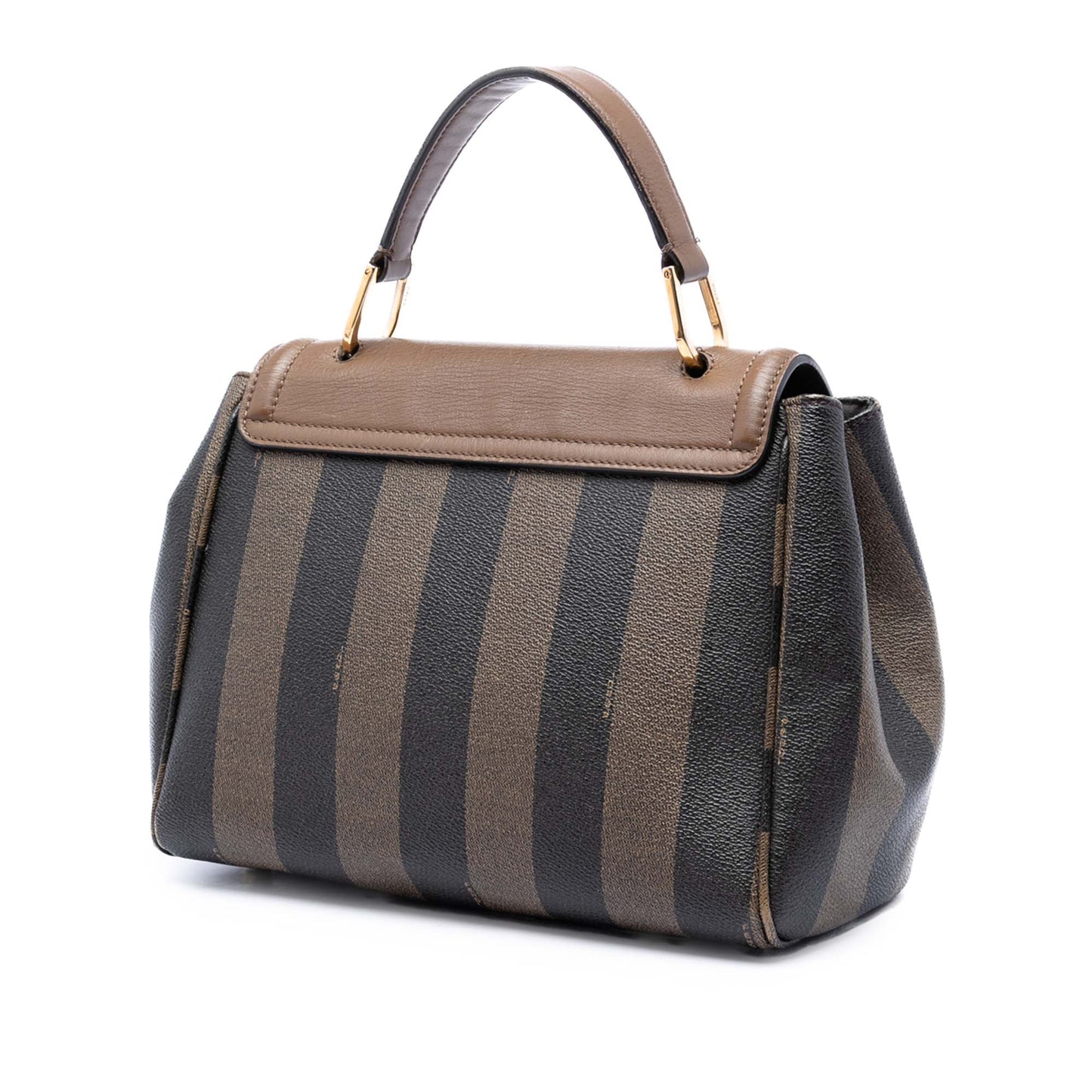 Fendi Pequin Coated Canvas and Leather Silvana Satchel