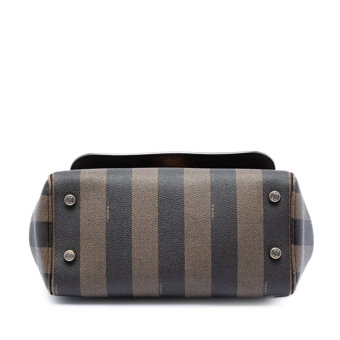 Fendi Pequin Coated Canvas and Leather Silvana Satchel