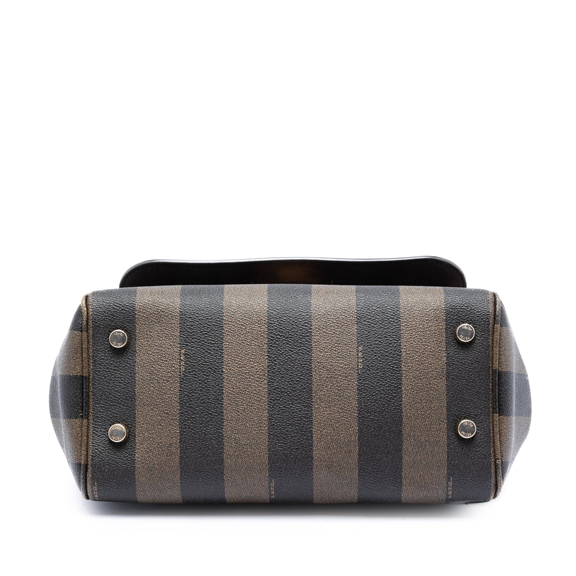 Fendi Pequin Coated Canvas and Leather Silvana Satchel