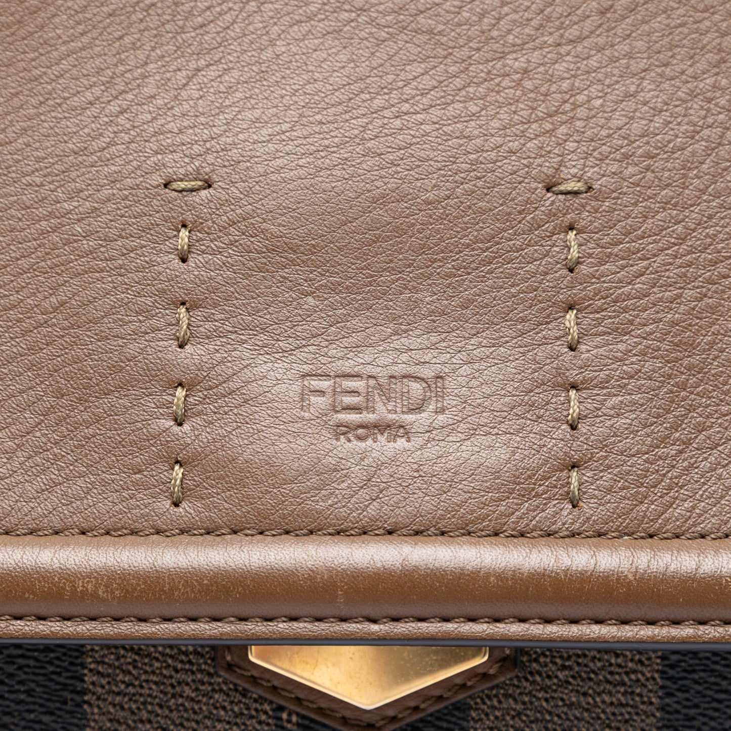 Fendi Pequin Coated Canvas and Leather Silvana Satchel