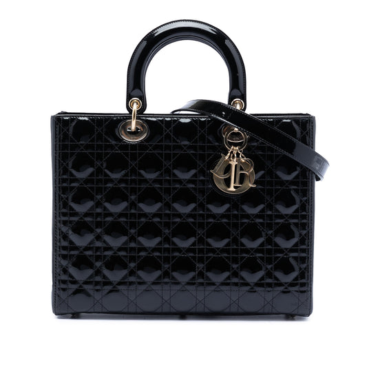 Dior Large Patent Cannage Lady Dior