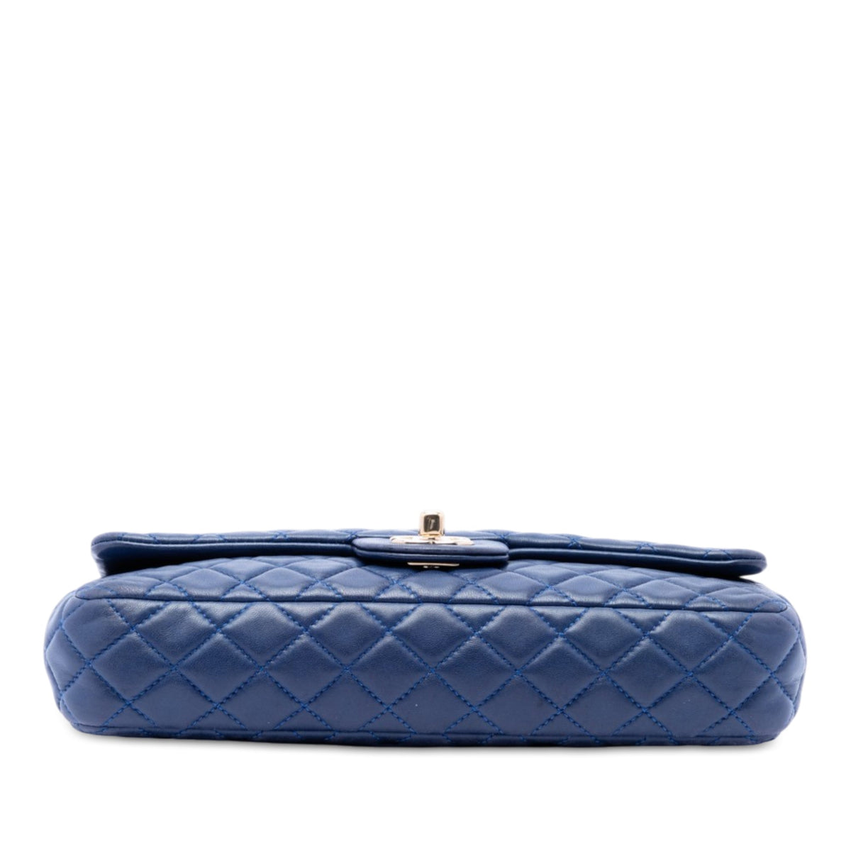 Chanel Quilted Lambskin Valentine Heart Charms East West Flap — Blue