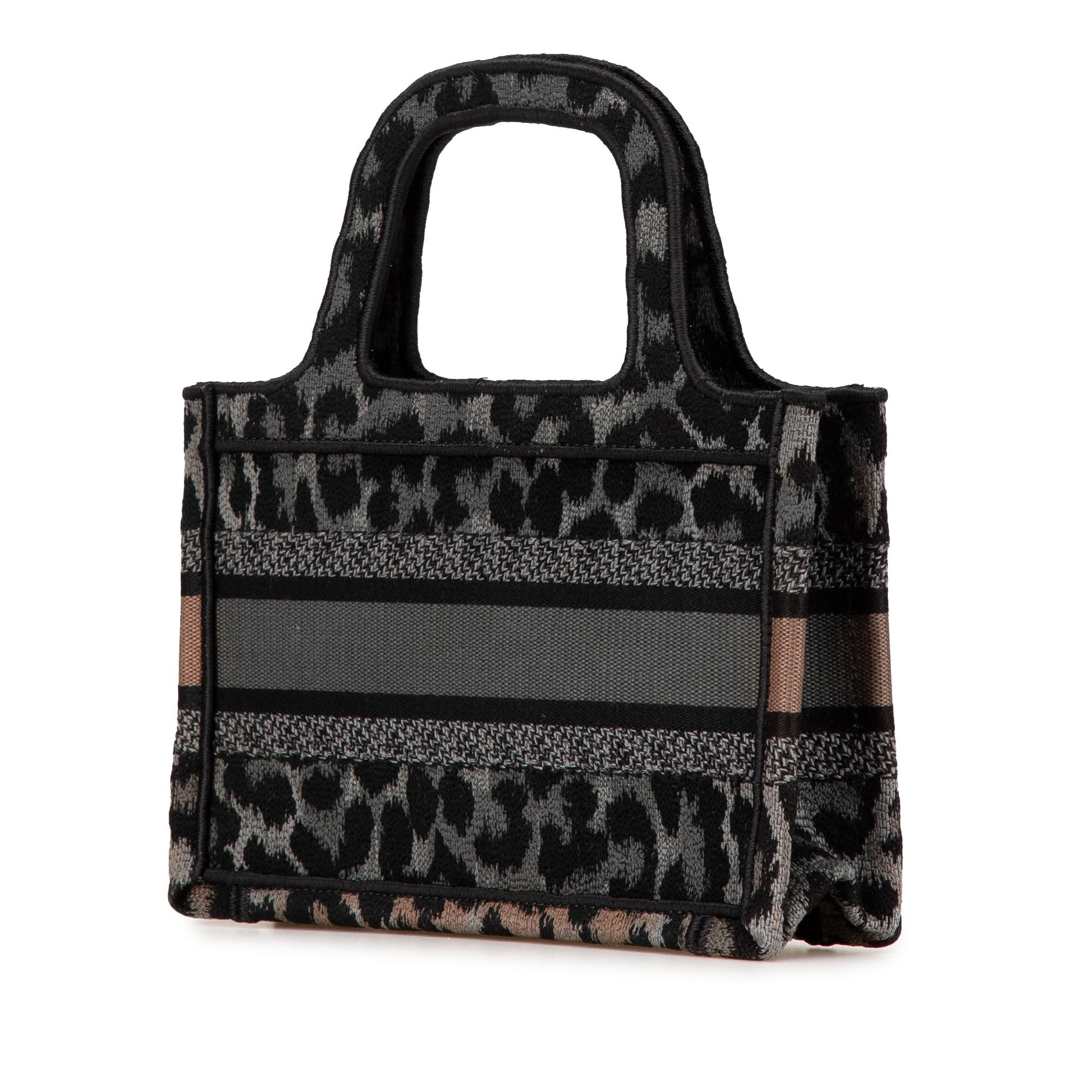 Dior Mizza Mini Embroidered Canvas Leopard Book Tote