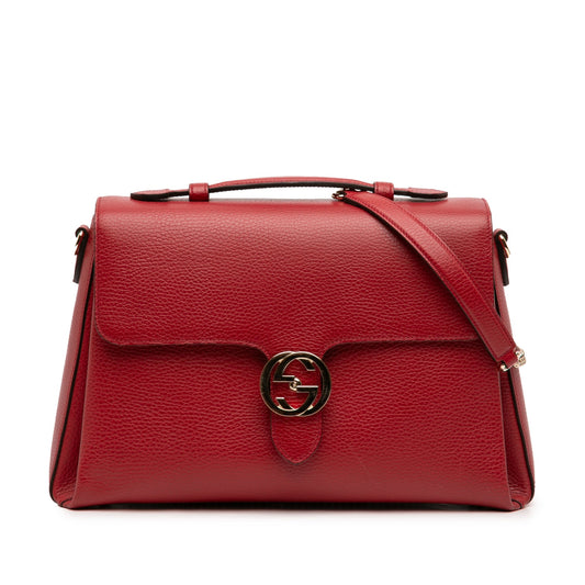 Gucci Medium Dollar Calf Interlocking G Satchel