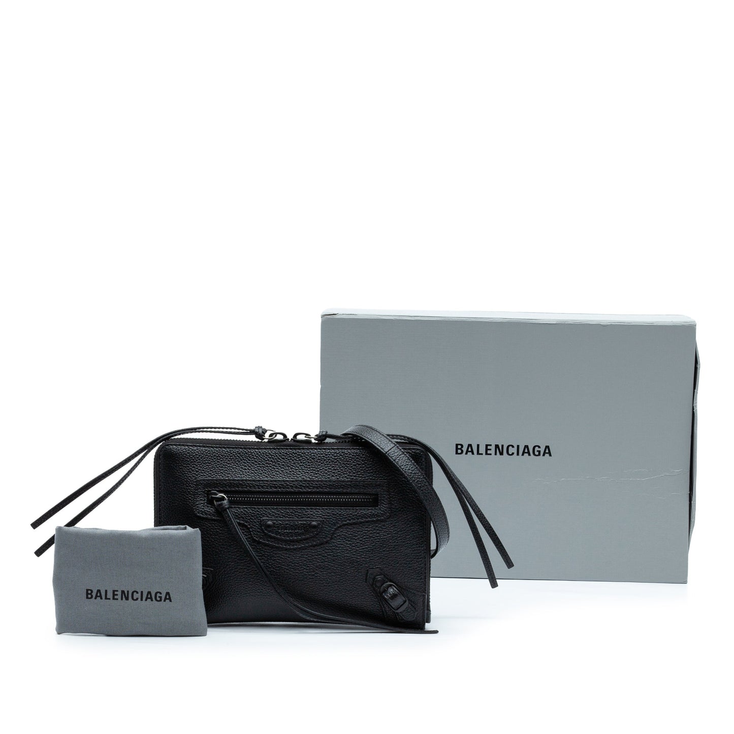 Balenciaga Grained Calfskin Neo Classic Zip Around Crossbody
