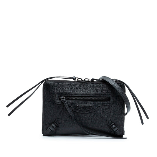 Balenciaga Grained Calfskin Neo Classic Zip Around Crossbody
