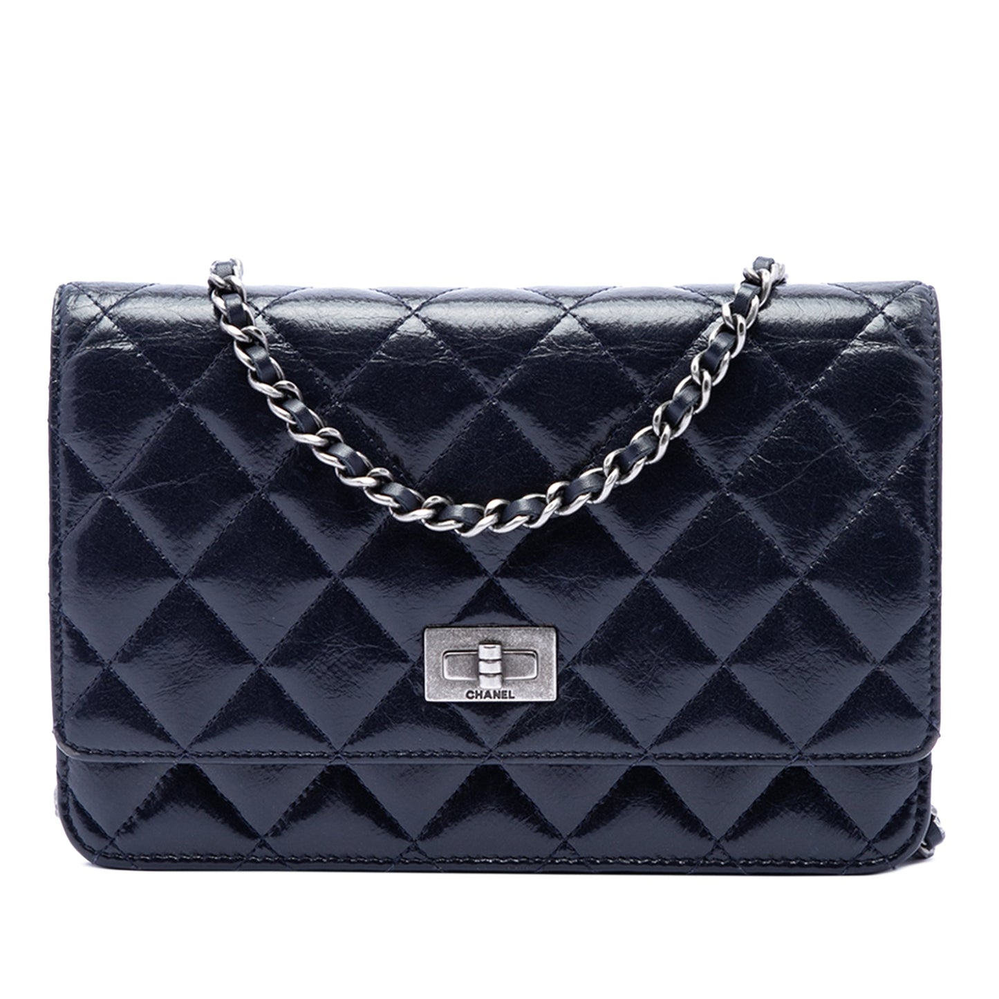 Chanel Quilted Shiny Aged Calfskin Reissue 2.55 Wallet on Chain