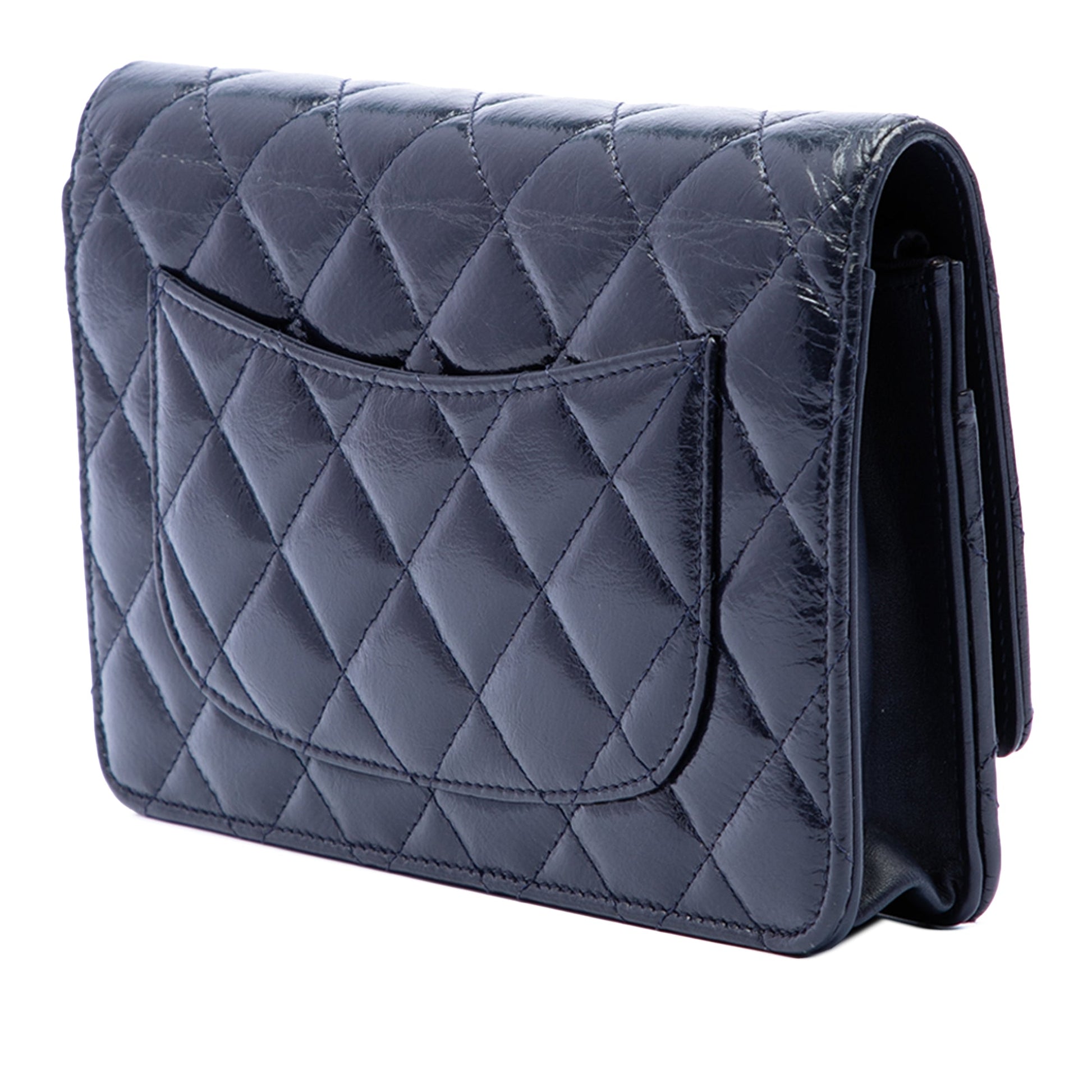 Chanel Quilted Shiny Aged Calfskin Reissue 2.55 Wallet on Chain