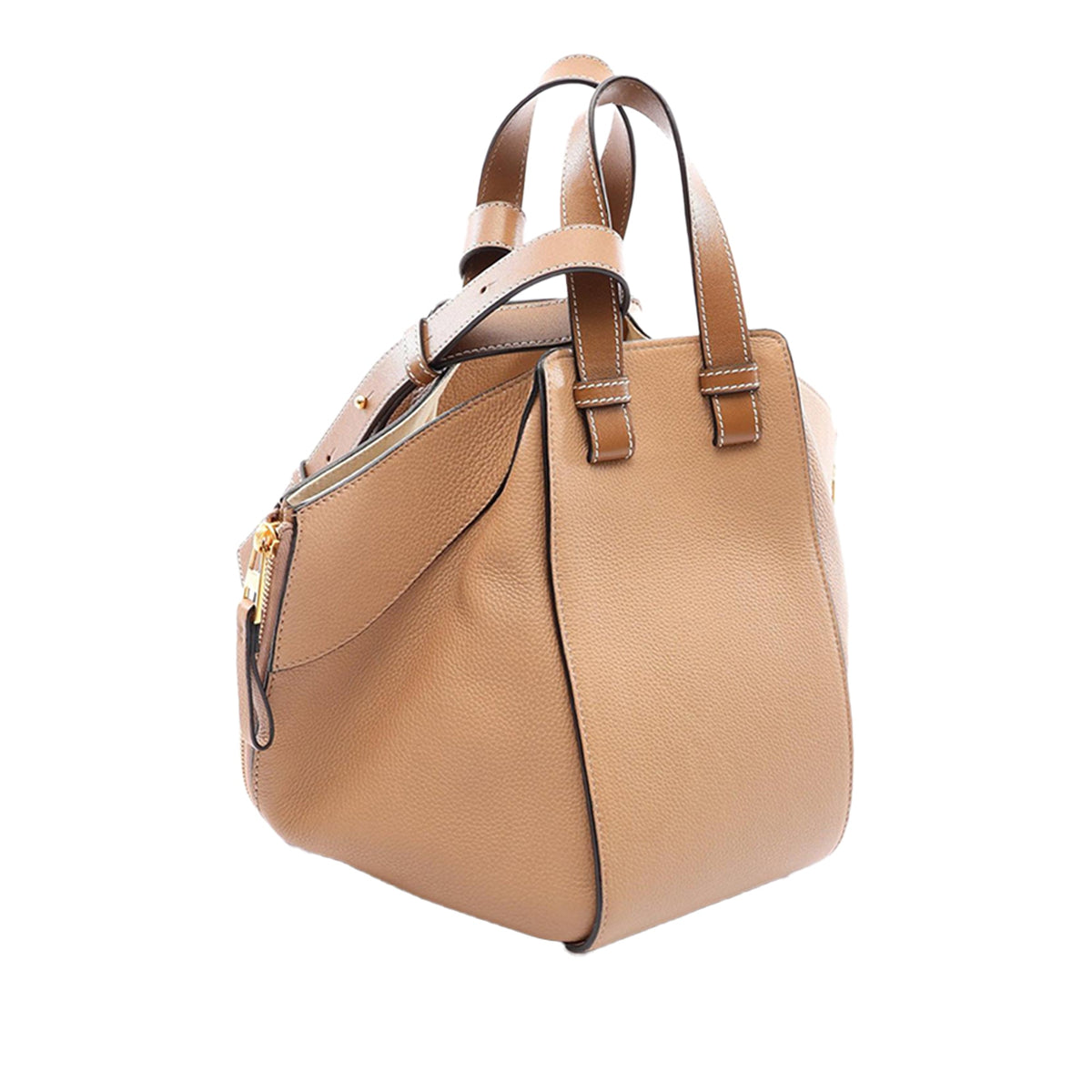 LOEWE Small Leather Hammock Bag — Beige