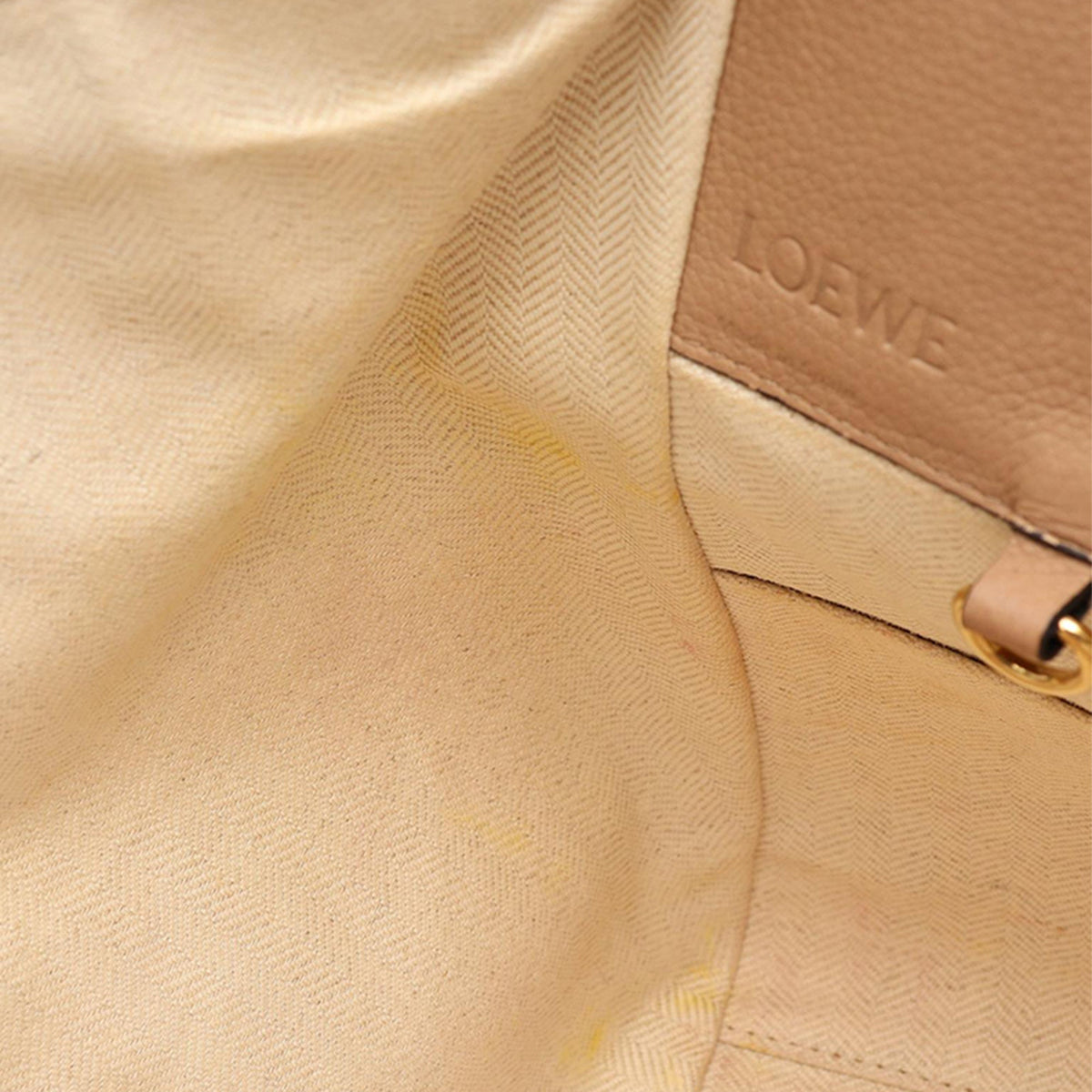 LOEWE Small Leather Hammock Bag — Beige