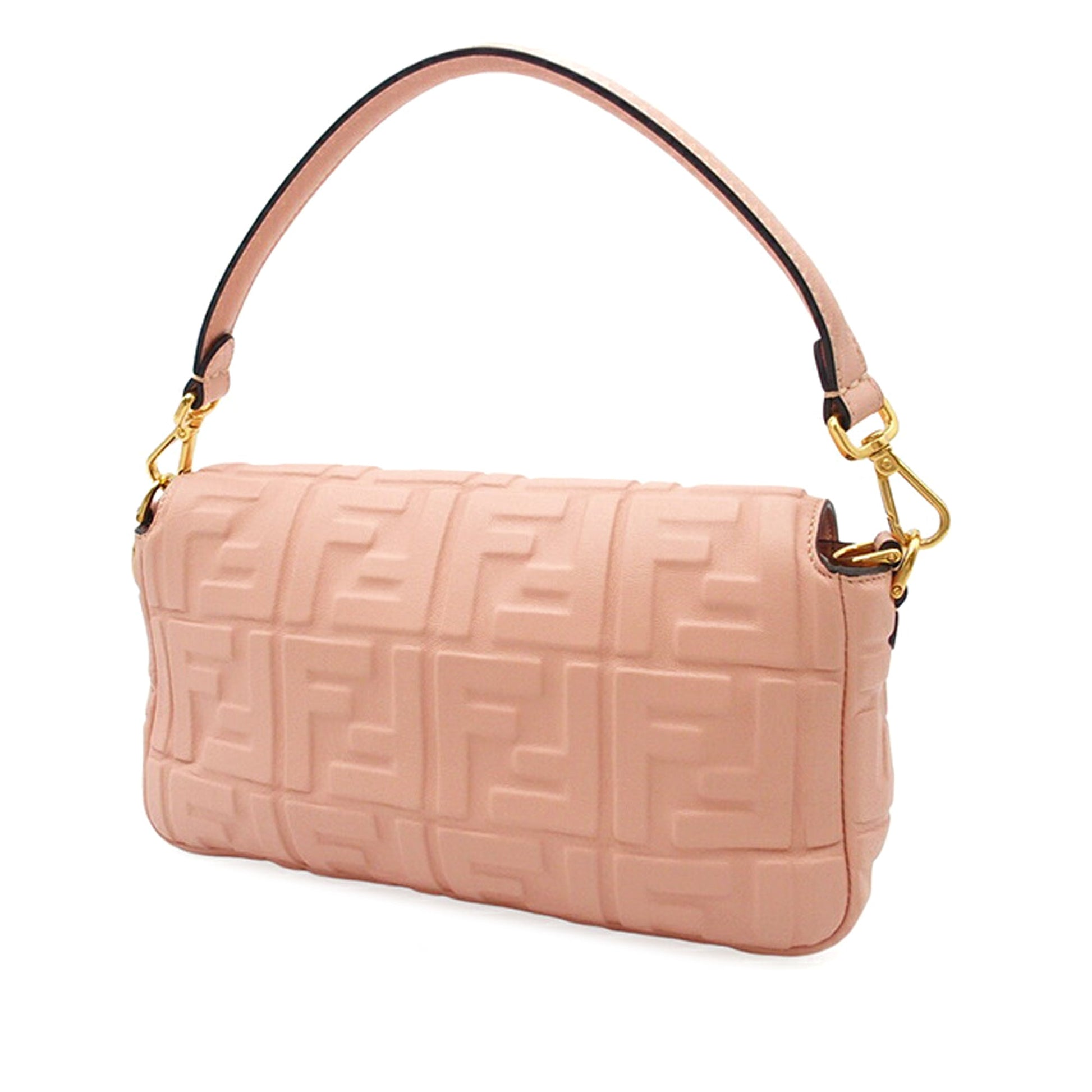 Fendi Zucca Embossed Leather Baguette Satchel