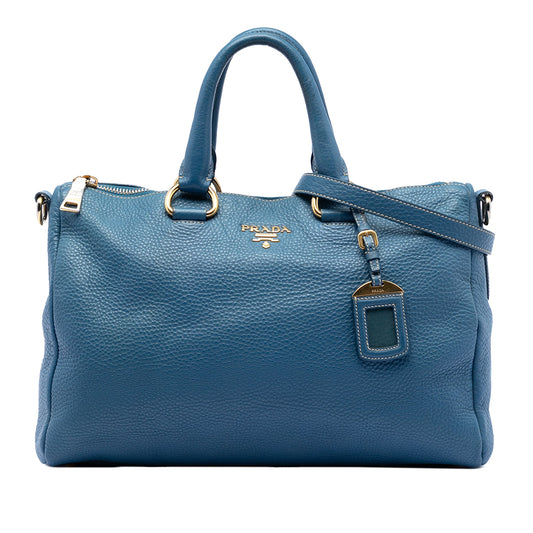 Prada Vitello Daino Zip Top Satchel