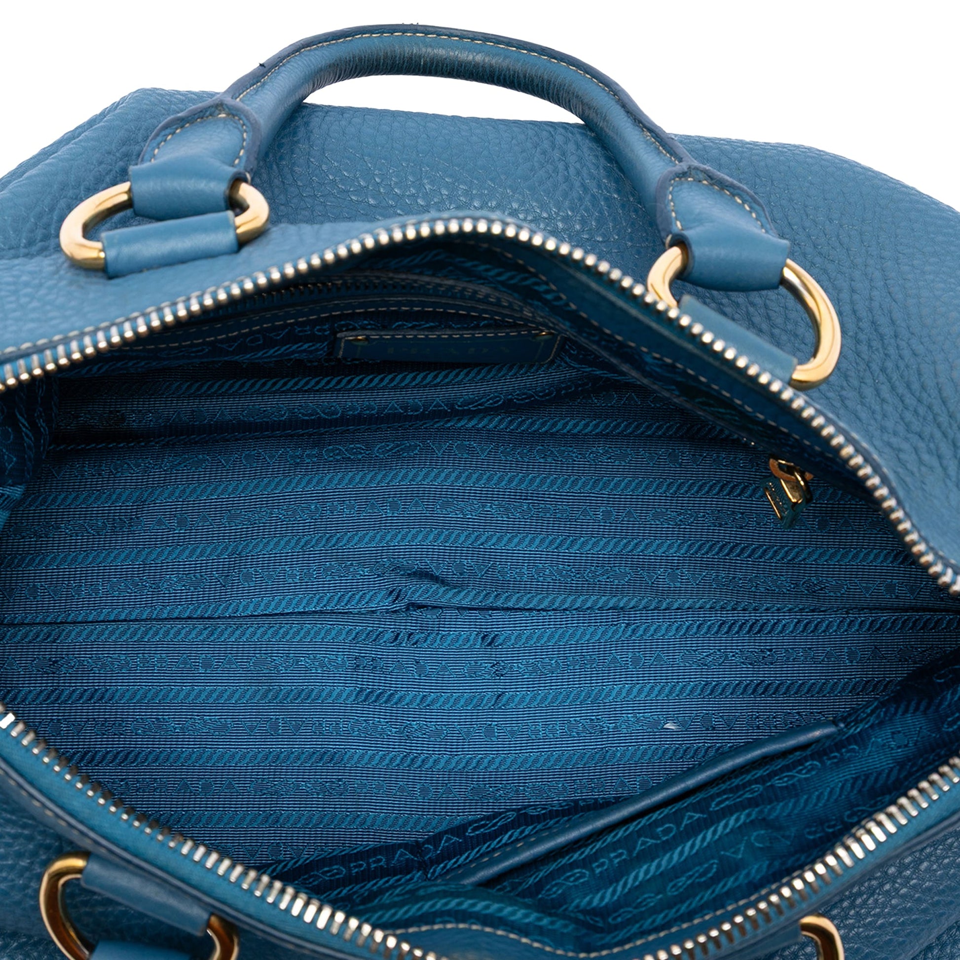 Prada Vitello Daino Zip Top Satchel