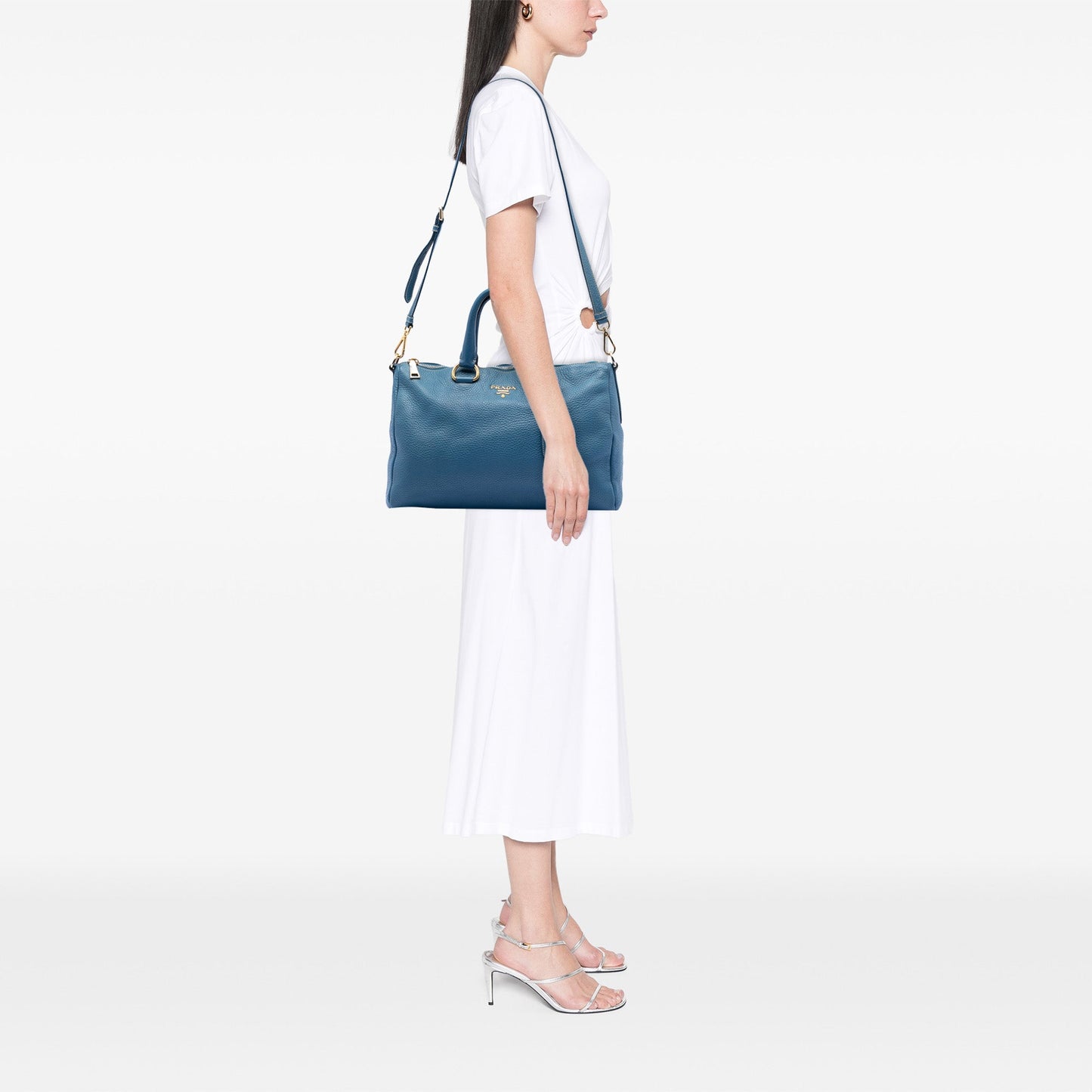 Prada Vitello Daino Zip Top Satchel