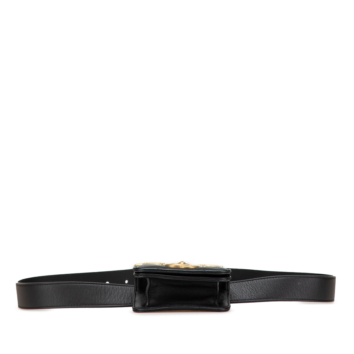 Gucci Mini GG Marmont Matelasse Leather Animal Studs Belt Pouch Bag — Black