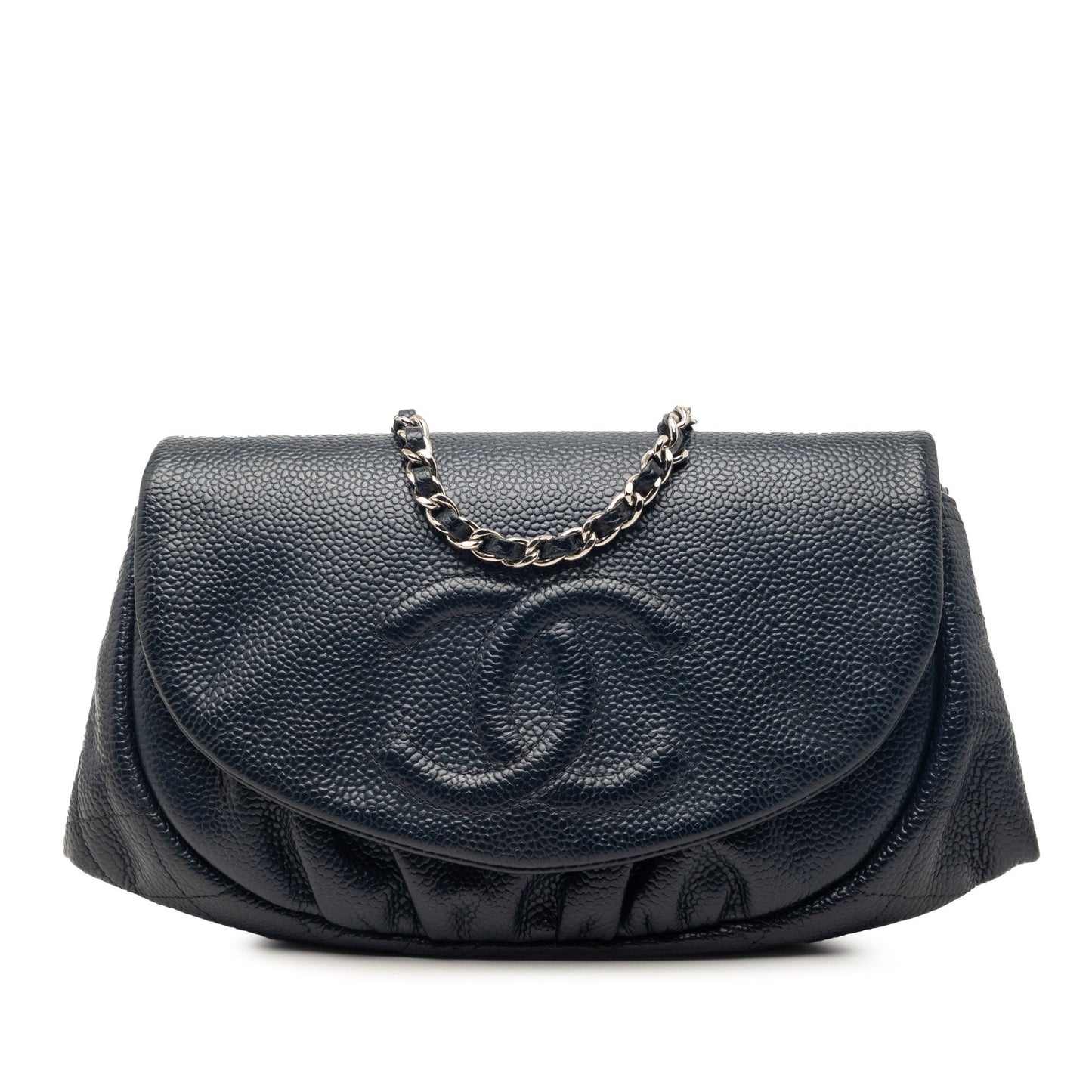 Chanel CC Caviar Half Moon Wallet on Chain