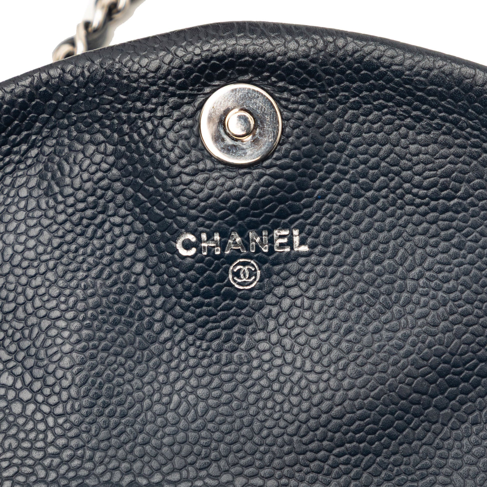 Chanel CC Caviar Half Moon Wallet on Chain