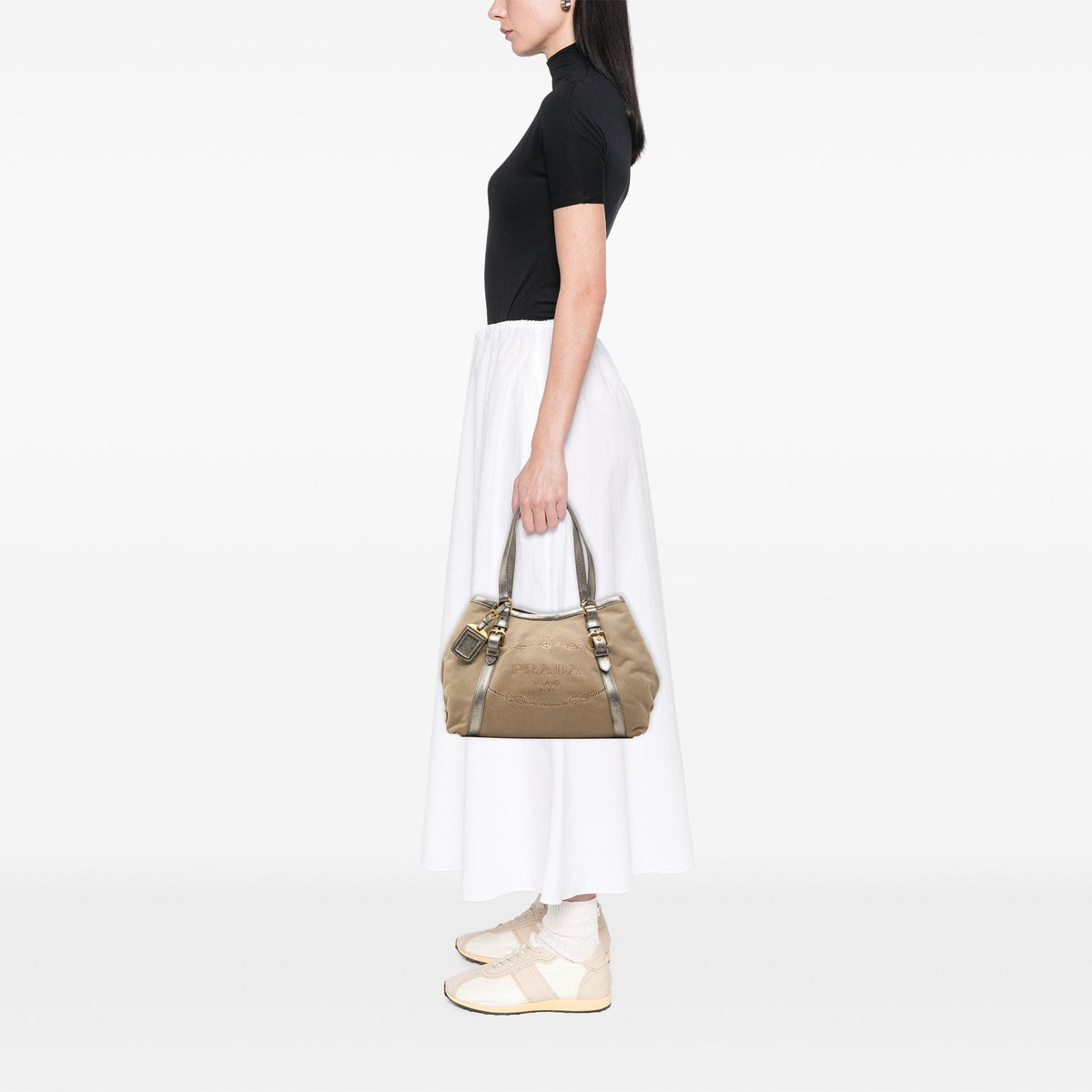 Prada Canvas Canapa Logo Tote