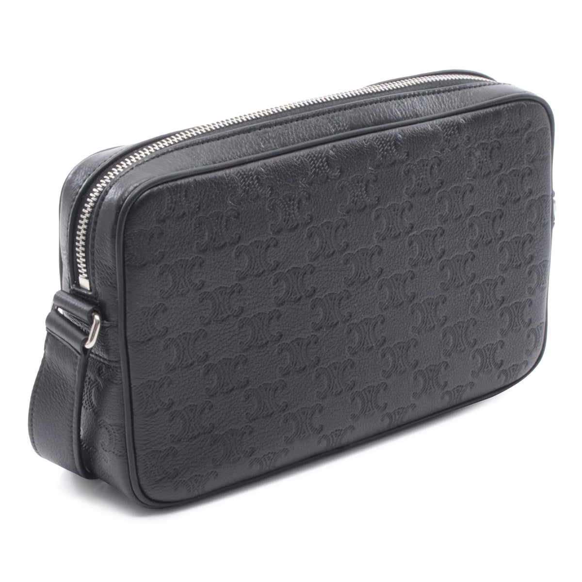 Celine Medium Triomphe Embossed Leather Messenger Bag