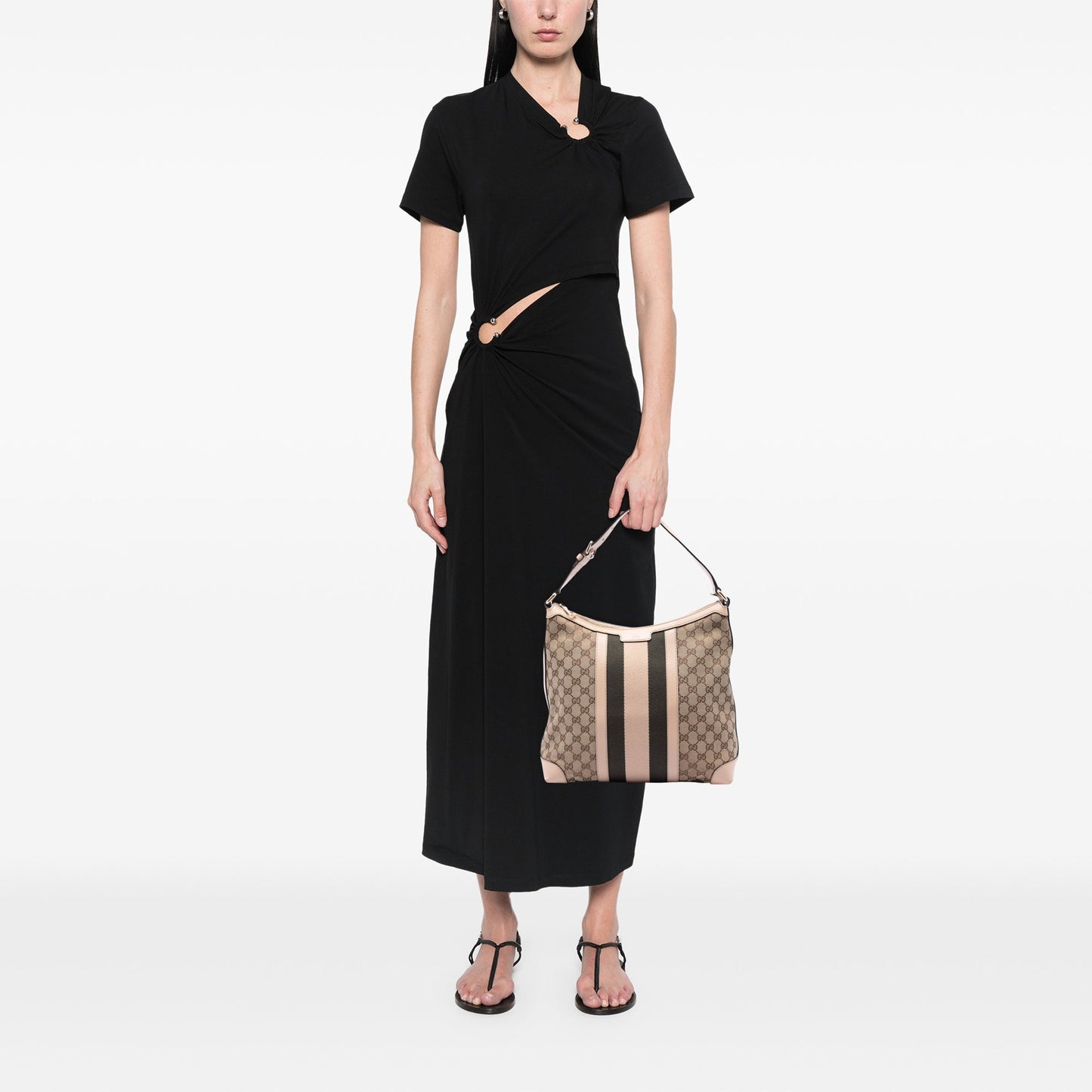 Gucci Medium GG Canvas Web Shoulder Bag