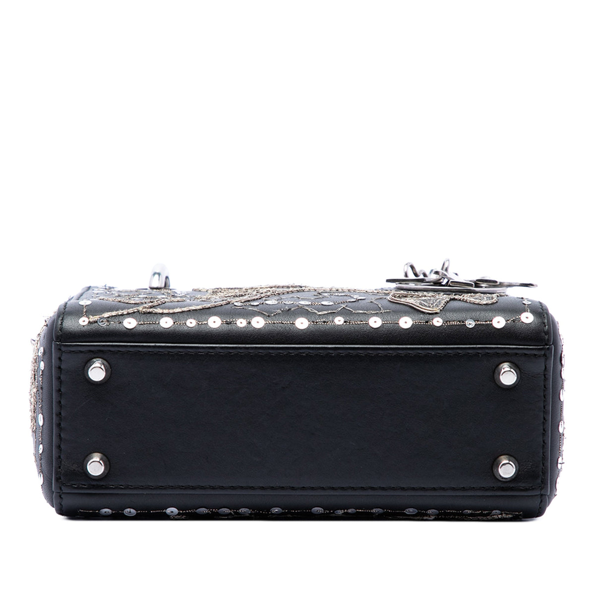 Dior Mini Calfskin Embroidered Clovers Lady Dior