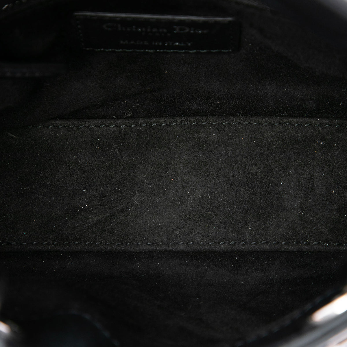 Dior Mini Calfskin Embroidered Clovers Lady Dior