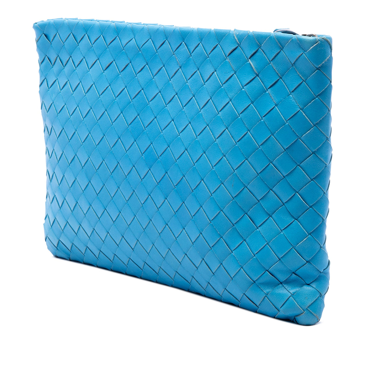 Bottega Veneta Nappa Intrecciato Wristlet Clutch — Blue