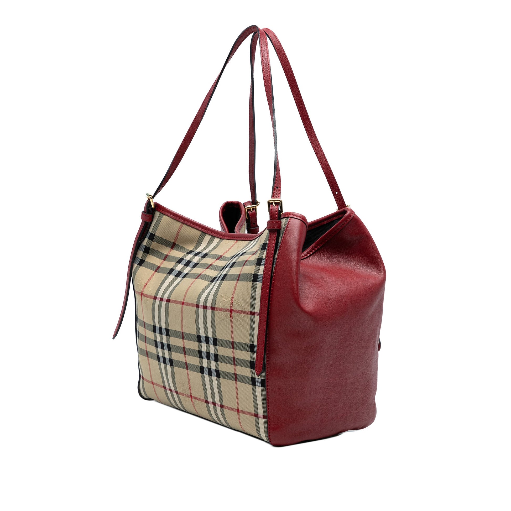 Burberry Small Haymarket Check Canvas and Leather Canterbury Tote