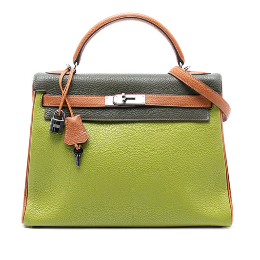 Hermès Tricolor Togo Kelly II Retourne 32