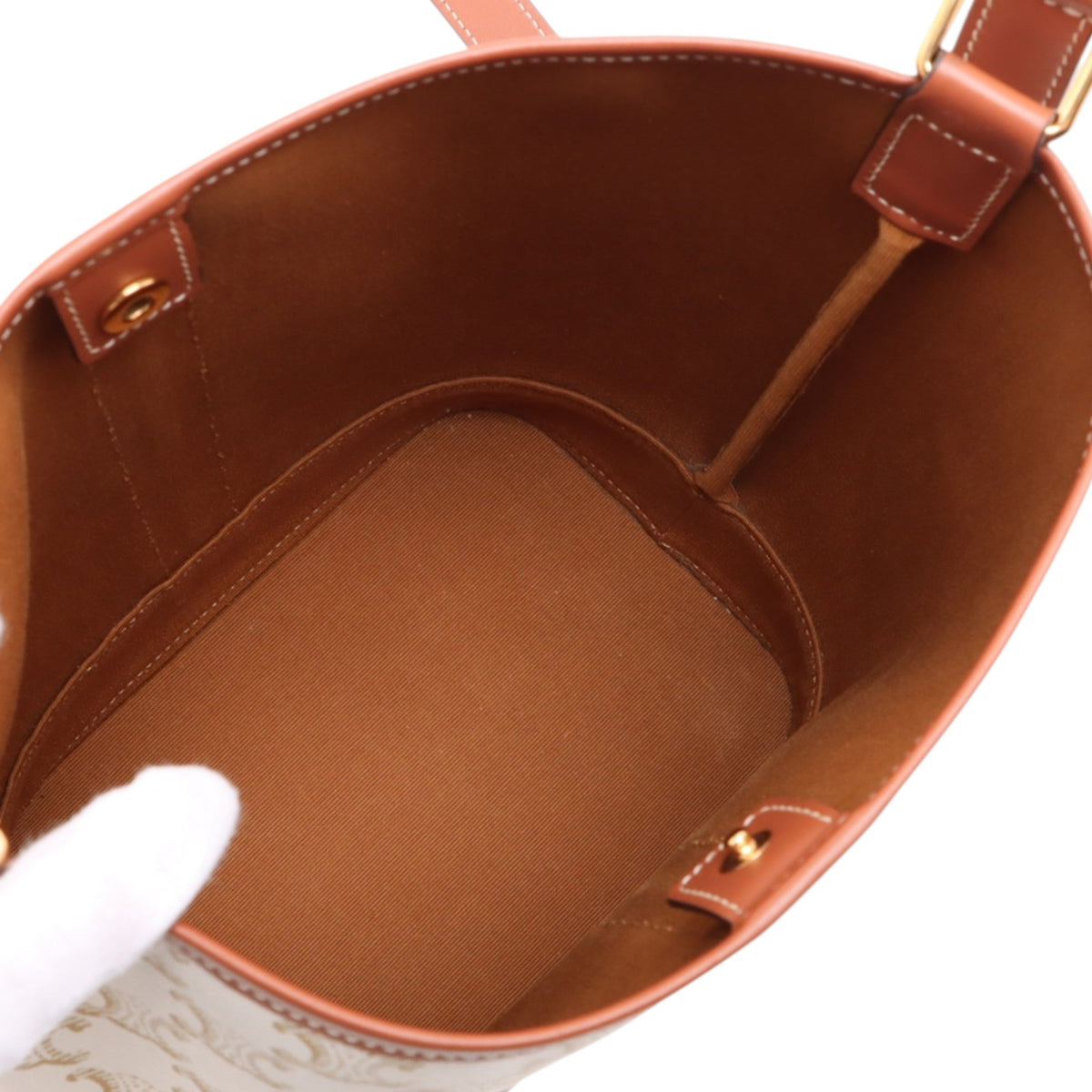 Celine Small Triomphe Coated Canvas Bucket Bag