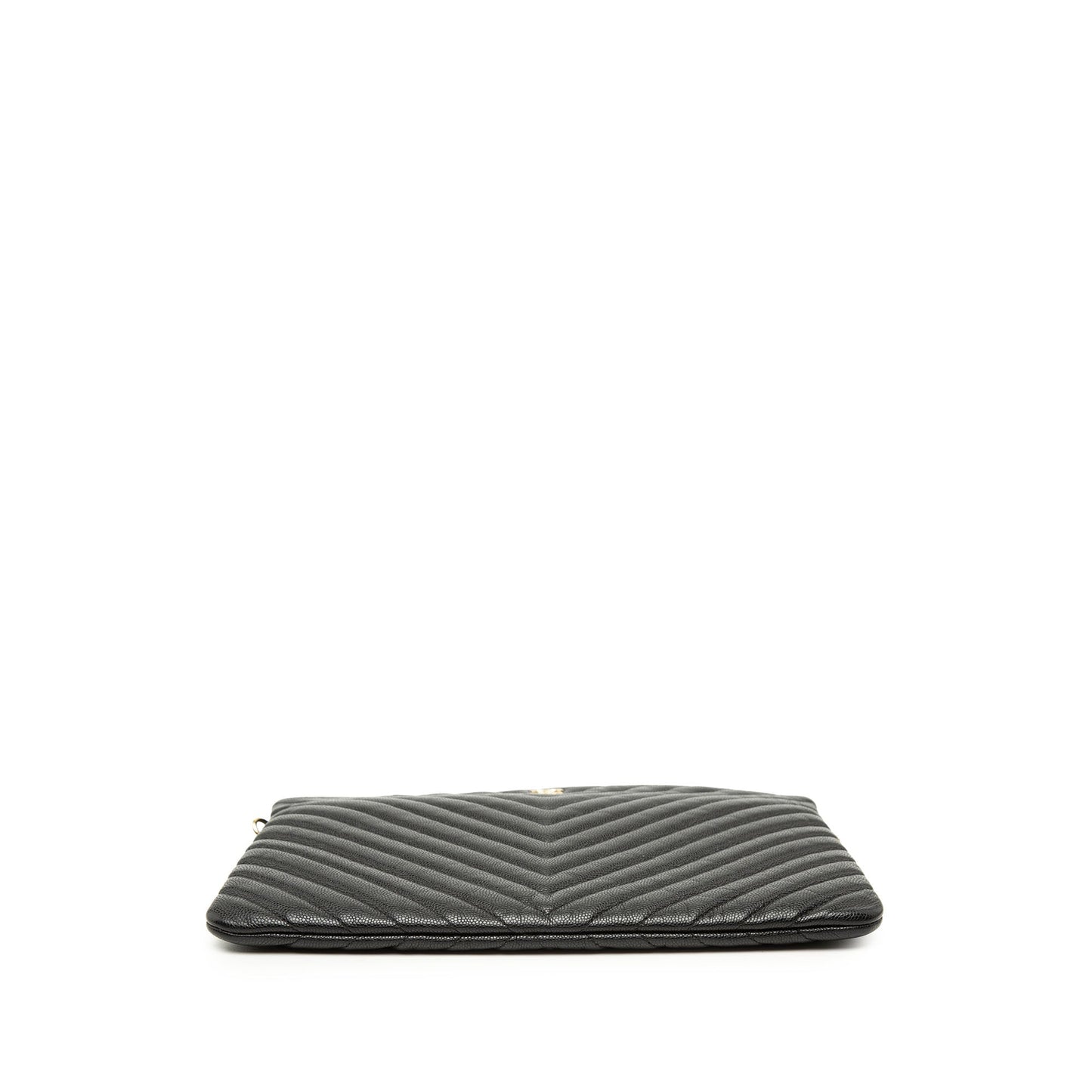 Chanel Medium CC Chevron Caviar O Case Clutch