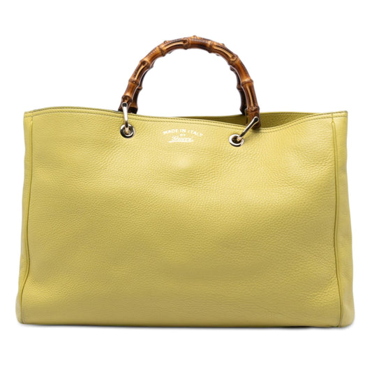 Gucci Large Calfskin Bamboo Shopper Satchel