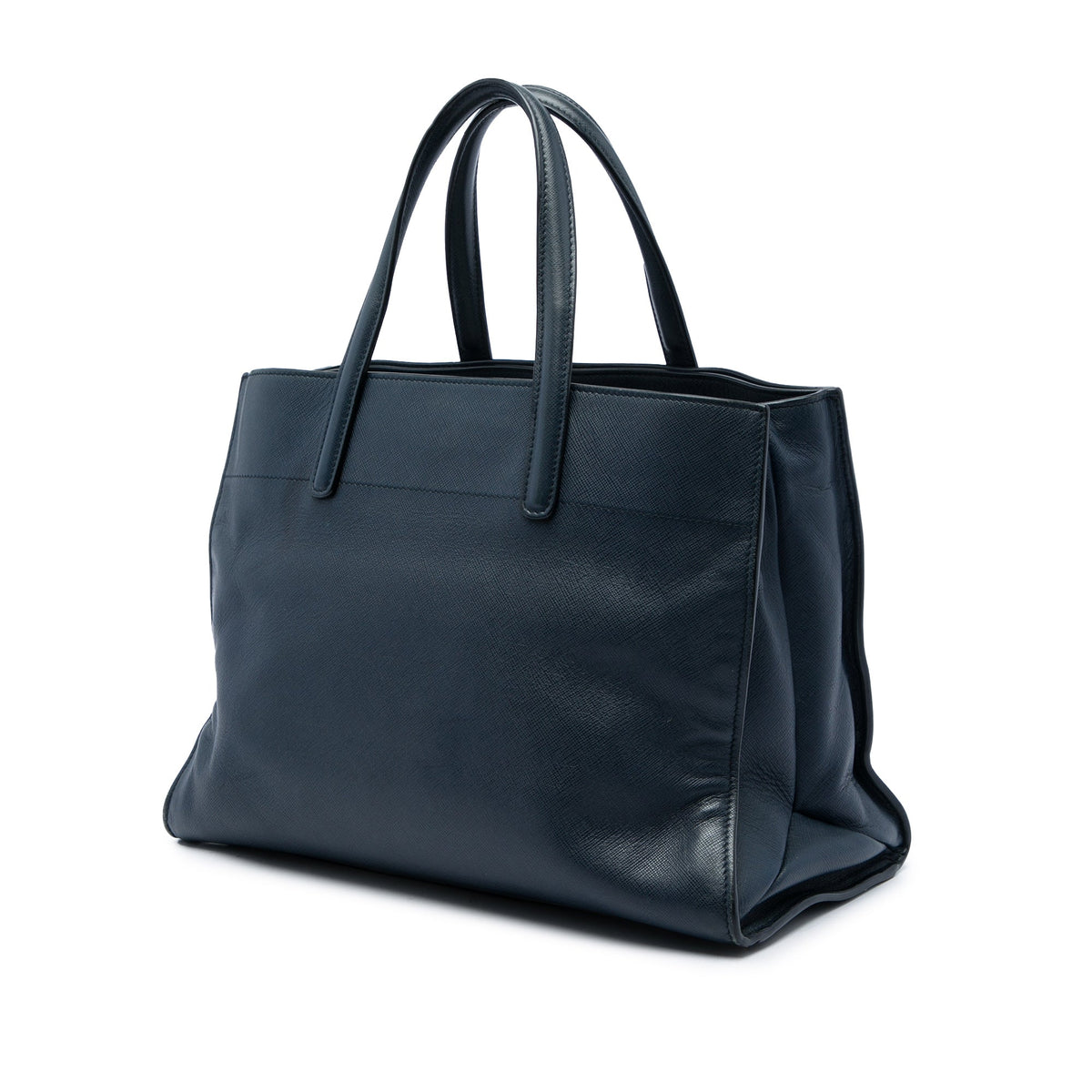 Prada Saffiano Soft Triple Pocket Tote — Blue