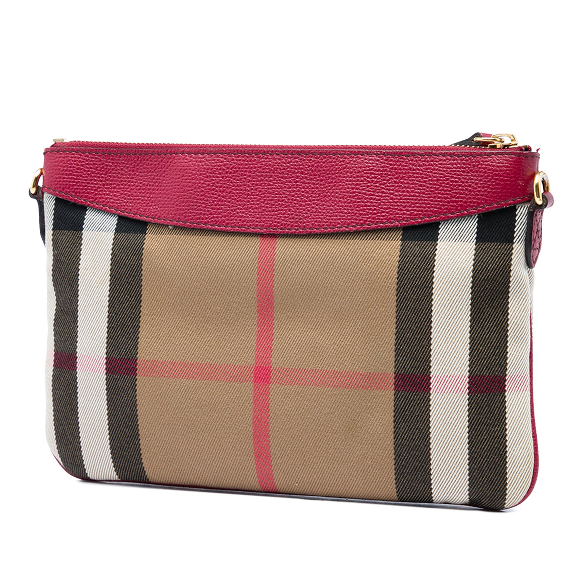 Burberry House Check Canvas Derby Peyton Crossbody — Brown