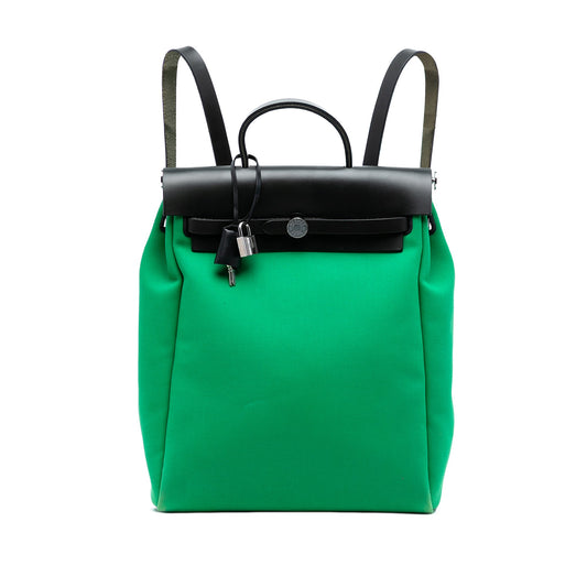 Hermès Toile Herbag A Dos Zip Retourne Backpack