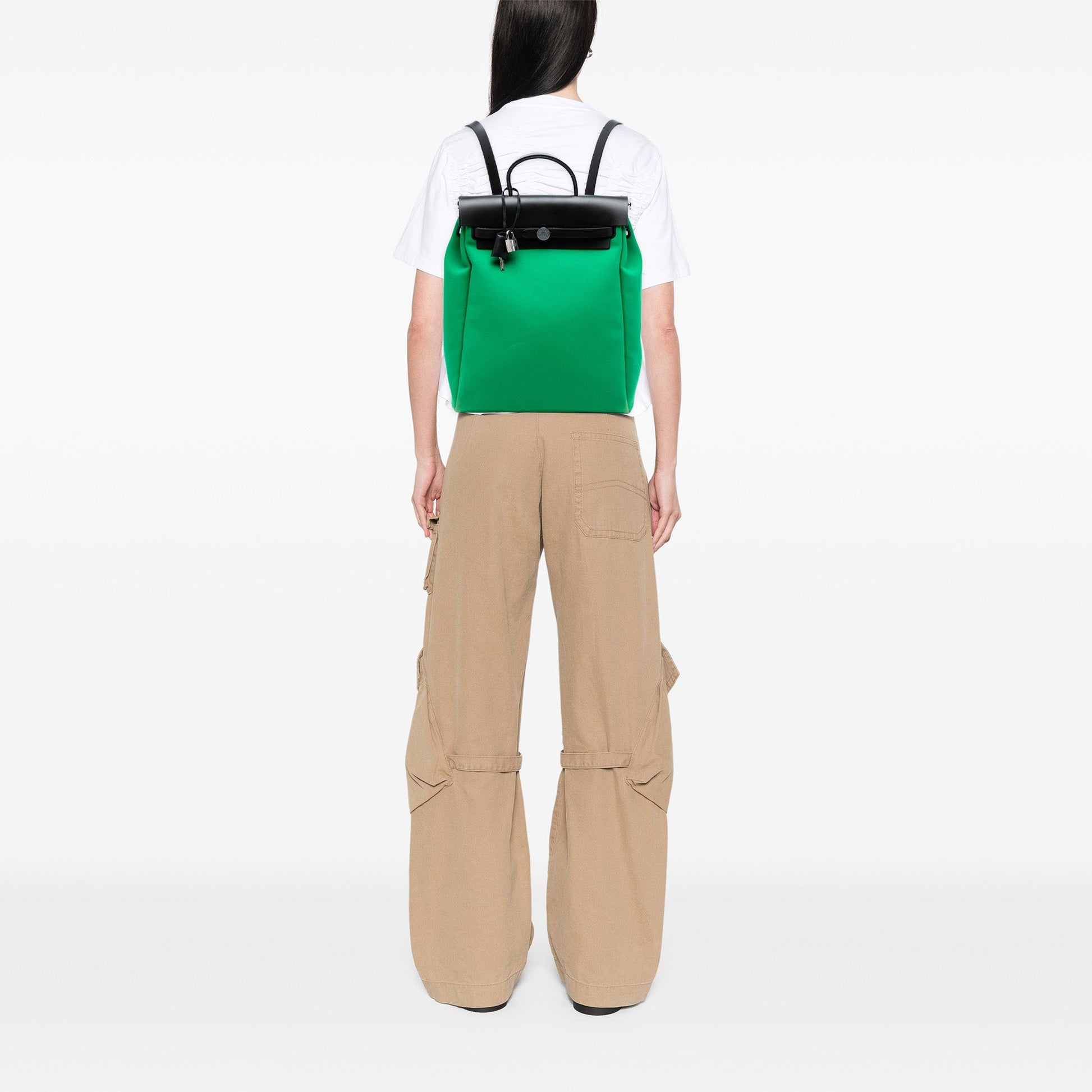 Hermès Toile Herbag A Dos Zip Retourne Backpack