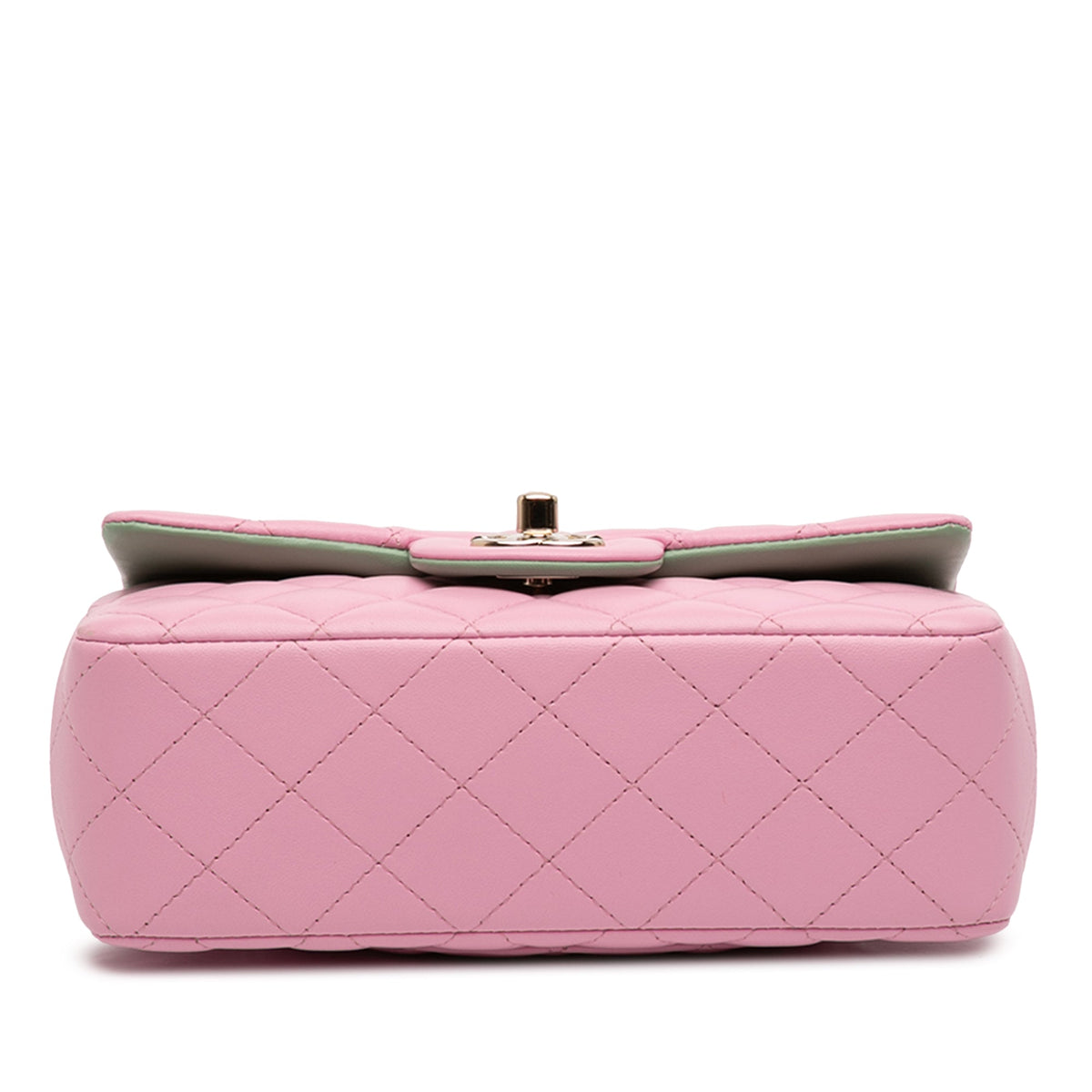 Chanel Mini Rectangular Bicolor Quilted Lambskin Top Handle Flap