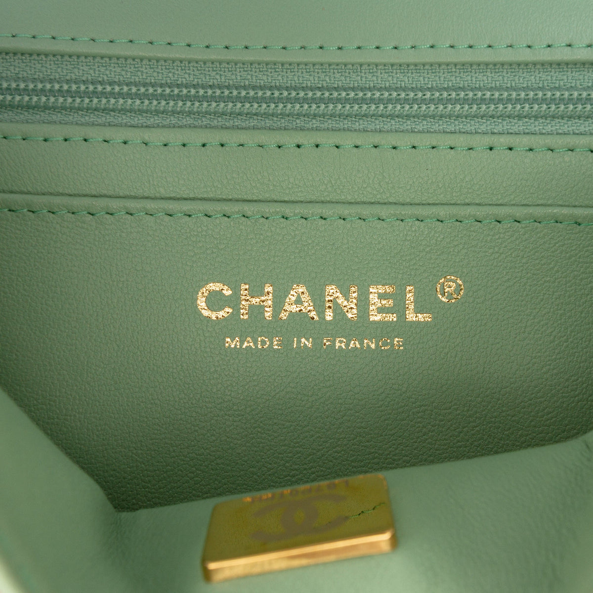 Chanel Mini Rectangular Bicolor Quilted Lambskin Top Handle Flap