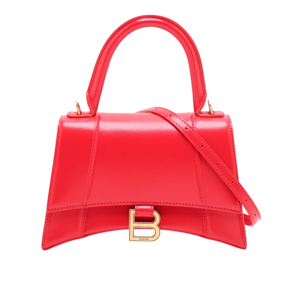 Balenciaga Small Leather Hourglass Top Handle Bag