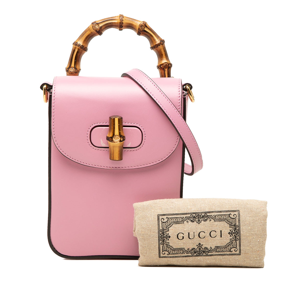 Gucci Mini Calfskin Bamboo Top Handle Bag